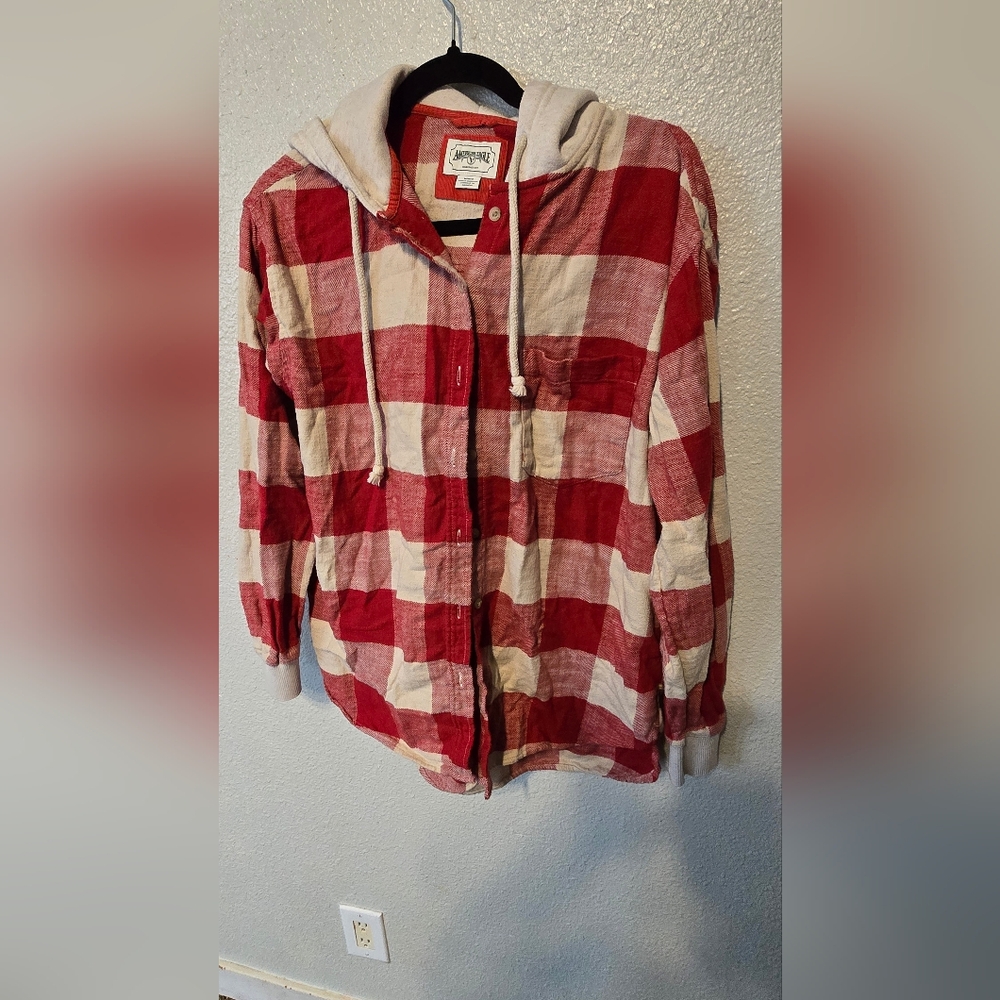 American Eagle Oversized Hoodie Flannel - Picture 4 of 6